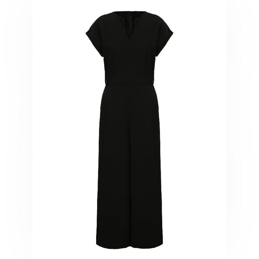 U0OZEE Cap Sleeve Wide Leg Solid Color Jumpsuit - Picture 4 of 7